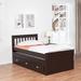 Red Barrel Studio® Jaslean Twin Size Captain's Bed w/ Pull Out Trundle & 3 Storage Drawers, Pine Wood Platform Bed in White | Wayfair