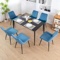 Everly Quinn Birkland Dining Chair Upholstered/Velvet/Metal in Blue | 31.69 H x 20.27 W x 16.9 D in | Wayfair B73EB01632BC458B8F1F73799DD06F52