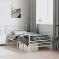 Ebern Designs Ataman Metal Open-Frame Bed Metal in White | 35.4 H x 41.3 W x 81.5 D in | Wayfair DFD3EF0669C94821978994C157F3BF6A