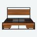 17 Stories Chalbi Platform Storage Bed Wood & Metal/Metal in Brown | 39 H x 62 W x 87 D in | Wayfair 7455A062546448C48BDE84C88311E25F