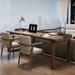 Ebern Designs Aunesti 3 Piece Solid Wood Rectangular Writing Desk Office Set w/ Chair Wood in Brown/Gray | 29.53 H x 70.87 W x 23.62 D in | Wayfair