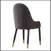 Everly Quinn Aimee-Louise Tufted Leather Back Side Chair Dining Chair Wood/Upholstered in Black/Brown/Gray | 35.43 H x 17.72 W x 21.66 D in | Wayfair