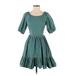 Peter Som Collective Casual Dress - Mini: Green Solid Dresses - Women's Size 0