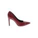 G by GUESS Heels: Slip-on Stilleto Cocktail Party Burgundy Print Shoes - Women's Size 10 - Pointed Toe