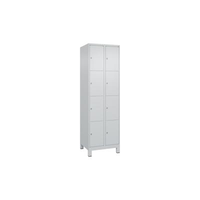 C+P Schließfachschrank Classic PLUS, Füße, 2 Abteile, 1950x600x500mm, 7035/7035 Image