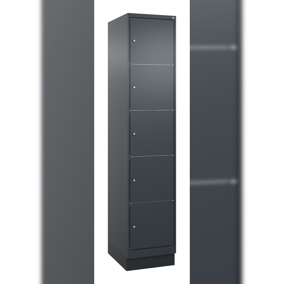 C+P Schließfachschrank Classic PLUS, Sockel, 1 Abteil, 1950x400x500mm, 7016/7016 Image