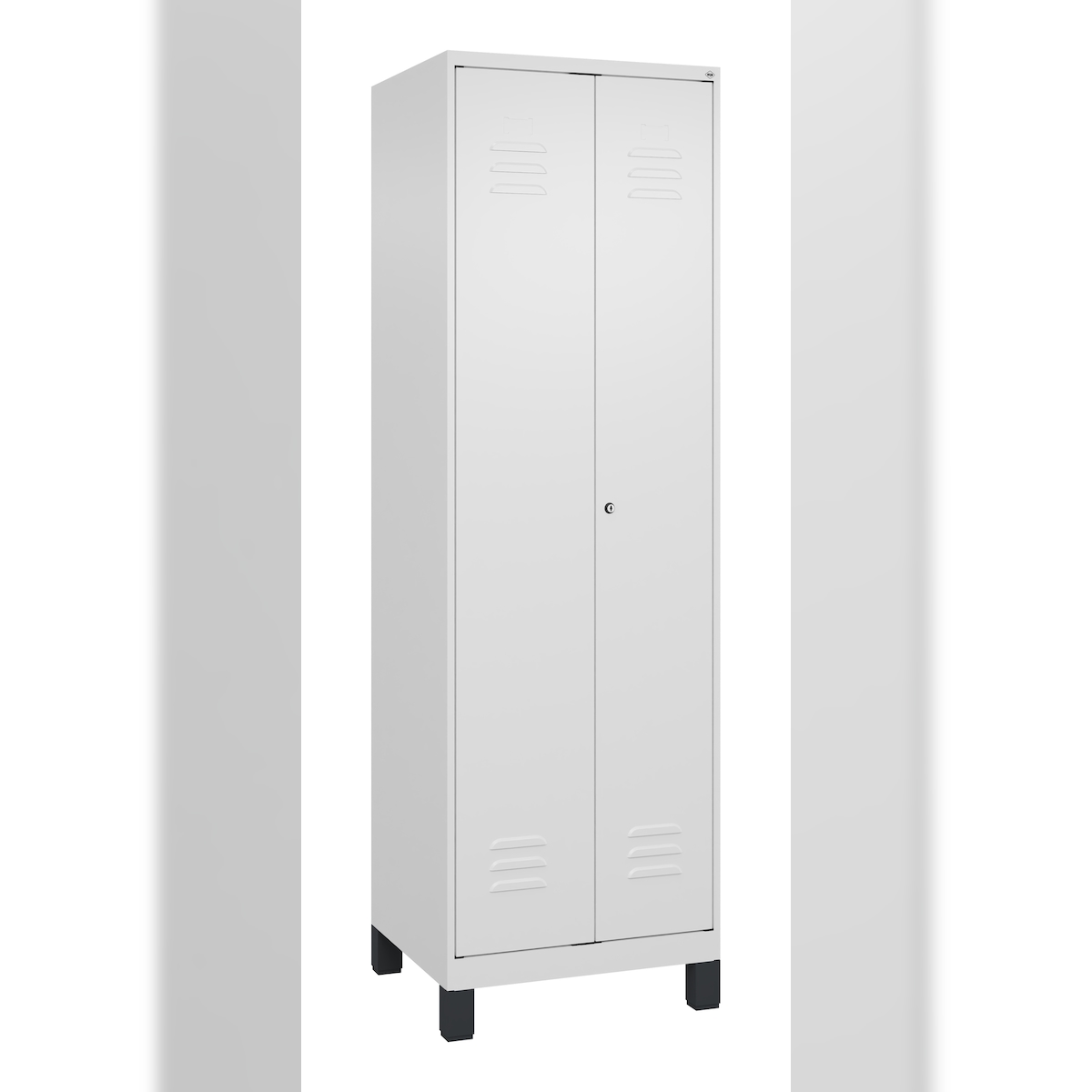 C+P Wäsche-/Kombispind Classic PLUS, Füße, 2 Abteile, 1950x600x500mm, 9016/9016 Image