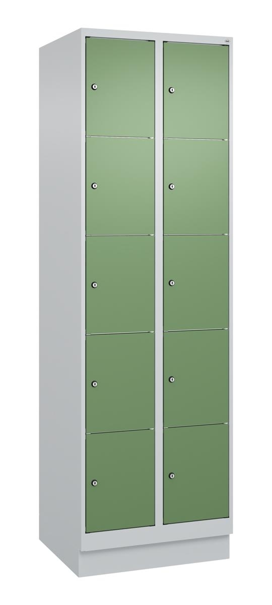 C+P Schließfachschrank Classic PLUS, Sockel, 2 Abteile, 1950x600x500mm, 7035/601 Image