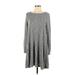 Love, Fire Casual Dress - Mini: Gray Marled Dresses - Women's Size Small