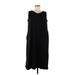 Uniqlo Casual Dress - Shift V Neck Sleeveless: Black Print Dresses - Women's Size Medium