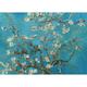 Tableau japonais fleuri | Tableau fleurs de cerisier sur fond bleu turquoise | Tableau sur toile