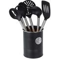 Excellent Houseware - Set d'ustensiles de cuisine, 6 pièces dans un support en métal