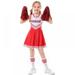 Girls Cheerleader Outfits Cheerleading Costume Set with Socks Cheerleading Balls for Child Teen Girls Holiday Sport Games 3-10 Years