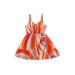 Baby Kids Girlâ€™s Slip Dress Sleeveless Striped Ruffled A-line Dress
