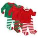 KYAIGUO Little Boys Girls Pajamas Sleepwear 2 PCS Pj Set Baby Girls Long Sleeve Top and Striped Pants Kids Clothes for Christmas