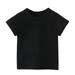 Elainilye Fashion Toddler Baby Tops Boys Girls Comfortable Solid Color Short Sleeve Cotton T-shirt Top Black
