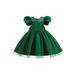 wybzd Kids Girls Cocktail Party Dress Mesh Patchwork Bowknot Satin Gowns