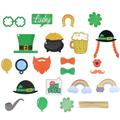 5 Sets Ornament Patricks Day Party Photo Props Party Booth Supplies Booth Photo Decor St Patricks Day Photo Props Hand Held Photo Props Handheld Wood