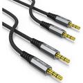 2 Pack AUX Cable Auxiliary Cableï¼ˆ6.6ft/2m Hi-Fi Soundï¼‰ 3.5mm TRS Auxiliary Audio Cable Nylon Braided Aux Cord