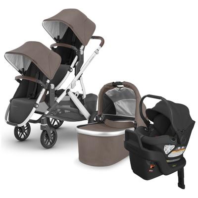 UPPAbaby VISTA V2 Double Stroller + Aria Travel System Bundle with Rumble Seat V2+ - Theo / Jake