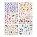 Flowers Nail Art Stickers Dry for Decoration 6 Sheets Beauty Dried The Decorations Decals Girls Miss