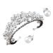 1 Set Wedding Earrings Set Female Ear- stud Pearl Inlaid Hairband