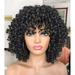 Jzenzero African Style Short Curly Wigs Soft Breathable Not Hurt Hair Odorless Wig for Theme Parties Weddings Dating Party Black