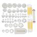 46Pcs Cake Bakeware Tools Flower Fondant Cake Decor Kit Cookie Mould Icing Plunger Cutter Bakeware Tools Kit Mould Plunger Cutter Multifunction Useful Flower Fondant