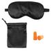 1 Set Protective Sleep Patch Kit Practical Blindfold Ear Plug Bag Kit (Black)
