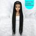 Braided Wigs for Women Full Double Lace Braided Wigs Knotless Box Synthetic Lace Front Braided Wigs Cornrow Braids with Baby Hair Handmade Braided Wigs 32 inches