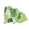 Sanitary Napkin Manual Linen Storage Bag Organizer Candies Monstera Drawstring 3 Pcs