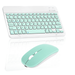 Rechargeable Bluetooth Keyboard and Mouse Combo Ultra Slim Full-Size Keyboard and Ergonomic Mouse for 50 and All Bluetooth Enabled Mac/Tablet/iPad/PC/Laptop - Teal