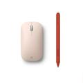 Microsoft Surface Pen Poppy Red + Microsoft Surface Mobile Mouse Sandstone - Bluetooth 4.0 Connectivity for Pen - BlueTrack Enabled Mouse - 4 096 pressure points - Bluetooth Connectivity for Mouse - W