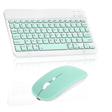 Rechargeable Bluetooth Keyboard and Mouse Combo Ultra Slim Full-Size Keyboard and Ergonomic Mouse for iPad 2 Wi-Fi + 3G and All Bluetooth Enabled Mac/Tablet/iPad/PC/Laptop - Teal