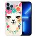 COMIO for iPhone 14 Plus Case Cute Floral Llama Style Funny Alpaca Pattern Cartoon Animal Design Transparent Soft Protective Case Compatible for iPhone 14 Plus 6.7 inch (Flower Llama)