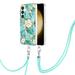Case for Samsung Galaxy A25 5G Luxury Crossbody Detachable Strap Silicone Bumper Frame Marble Pattern TPU Ultra Slim Drop Protective Case Cover for Samsung Galaxy A25 5G - M