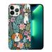 ONETECH iPhone 15 Case Cute Floral Dog Pattern Funny Cartoon Animal Design Protective Clear Case Compatible for iPhone 15 (Dog Faces)