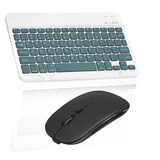 Rechargeable Bluetooth Keyboard and Mouse Combo Ultra Slim Full-Size Keyboard and Ergonomic Mouse for iPad 2 Wi-Fi and All Bluetooth Enabled Mac/Tablet/iPad/PC/Laptop -Pine Green with Black Mouse