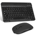 Rechargeable Bluetooth Keyboard and Mouse Combo Ultra Slim Full-Size Keyboard and Ergonomic Mouse for alcatel One Touch Evo 7 HD and All Bluetooth Enabled Mac/Tablet/iPad/PC/Laptop - Onyx Black