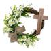 Prolriy Decorative Plaque Clearance Easter Crossing Wreaths Twig Wreath Garland with Dried Flower Easter Front Door Wreath for Home Decoration Easter with Garland Simulation Plant Link Day Green