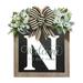 Prolriy Decorative Plaque Clearance 2023 New Last Name Year Round Front Door Wreath Front Door 26 Letter Farmhouse Wreath with Wreath Bow Spring Wreaths for Front Door Outside Hanger Decor