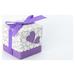 Candy Boxes 50pcs Hearts Design Candy Boxes Square Chocolate Boxes Gift Container with Ribbon for Wedding (Purple)