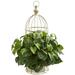 Nearly Natural Pothos Artificial Plant in Decorative Bird Cage