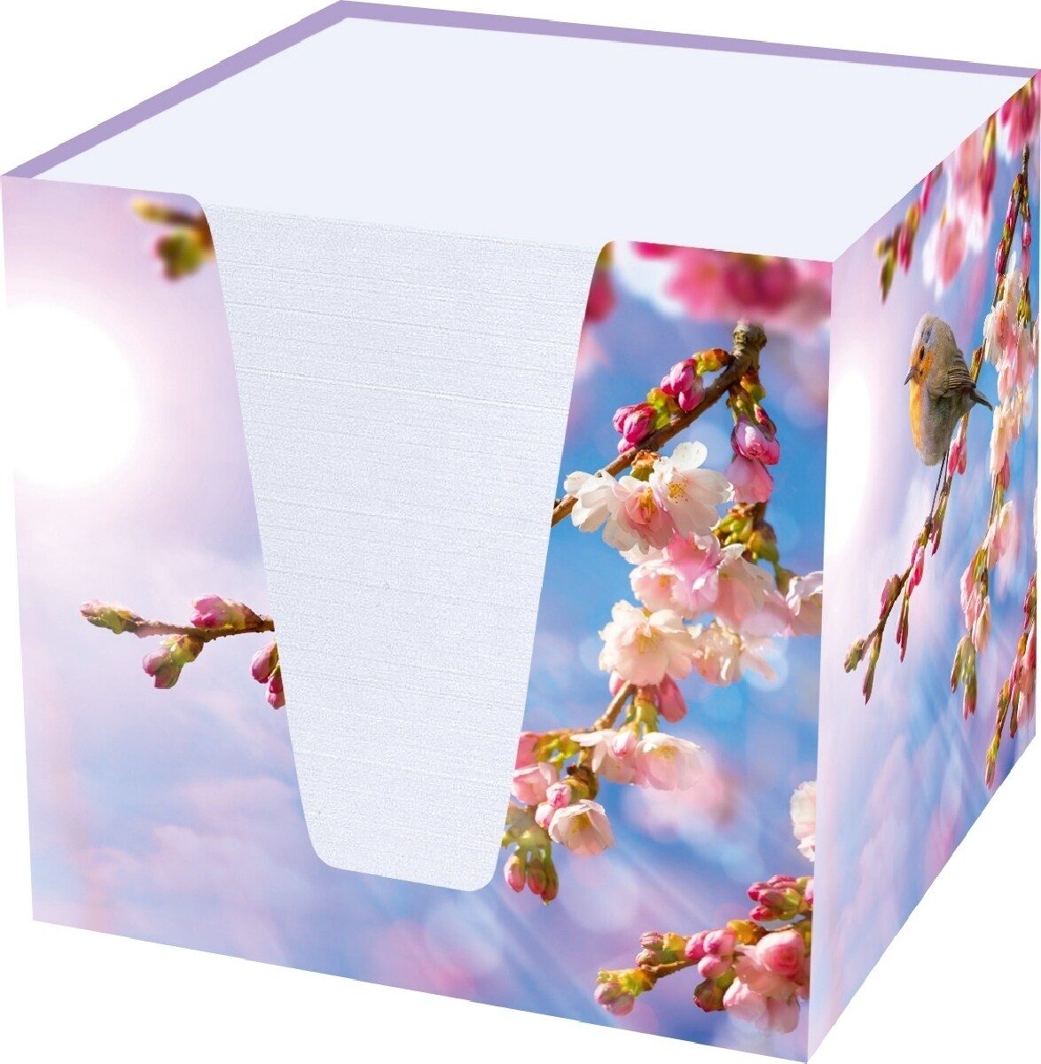 RNK Notizklotz Rotkehlchen 70 g/qm 92x92x92mm weiß 900 Blatt Image