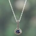 Augured Joy,'Classic One-Carat Faceted Sapphire Pendant Necklace'