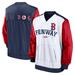 Men's Nike White/Navy Boston Red Sox Rewind Warmup V-Neck Pullover Jacket