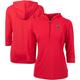 Women's Cutter & Buck Red Atlanta Falcons Throwback Logo Virtue DryTec Eco Pique Recycled 3/4-Sleeve Half-Zip Pullover Hoodie