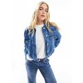 Barbour International denim jacket in mid wash-Blue