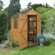 Forest Garden 6X4 Ft Apex Golden Brown Wooden Shed With Floor & 1 Window (Base Included)