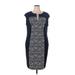 DressBarn Casual Dress - Sheath V Neck Sleeveless: Blue Print Dresses - Women's Size 20